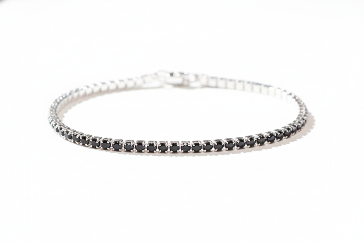 Pulseira Riviera Fina em Prata 925 Italiana