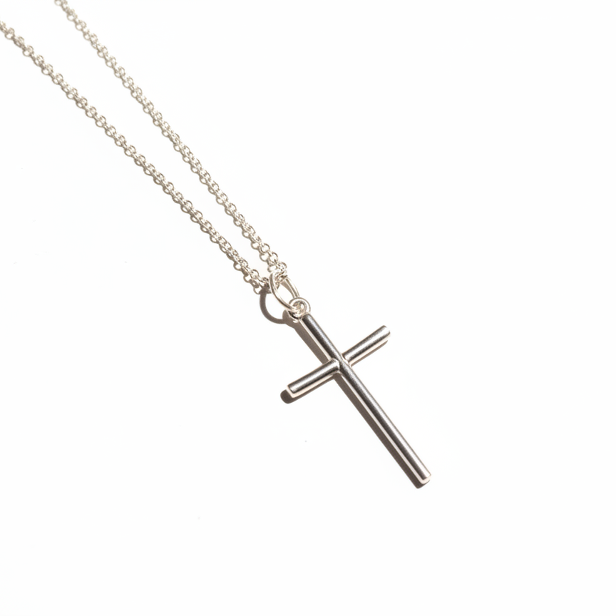 Colar Cruz Fina em Prata 925